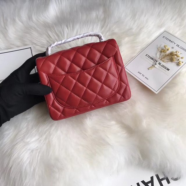 CC original lambskin super mini flap bag A35200 red