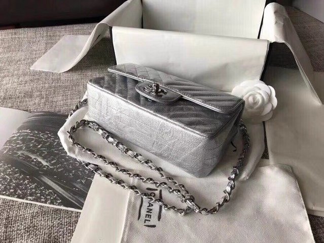 CC original lambskin leather mini flap bag A69900-4 silver