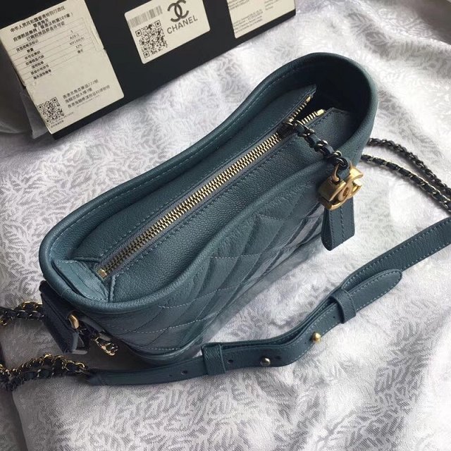 CC original aged calfskin gabrielle small hobo bag A91810 navy blue