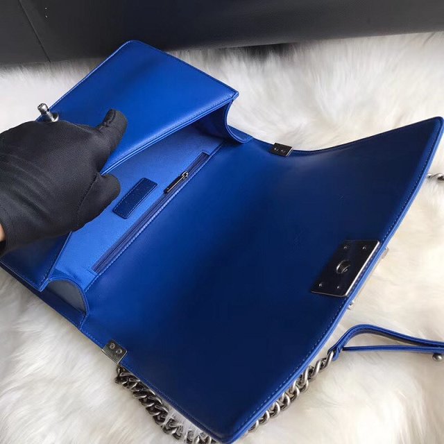 CC original lambskin large le boy flap bag 67087 royal blue