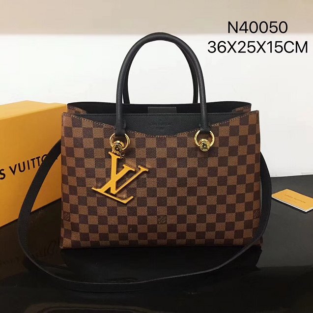 2019 louis vuitton original damier riverside tote bag n40050 black 