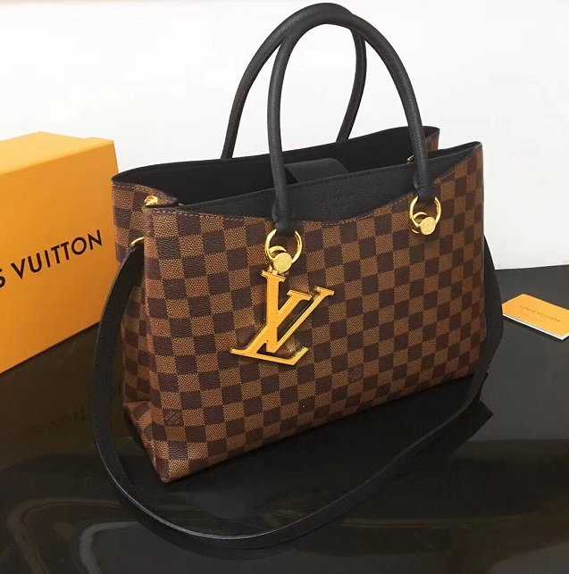 2019 louis vuitton original damier riverside tote bag n40050 black 