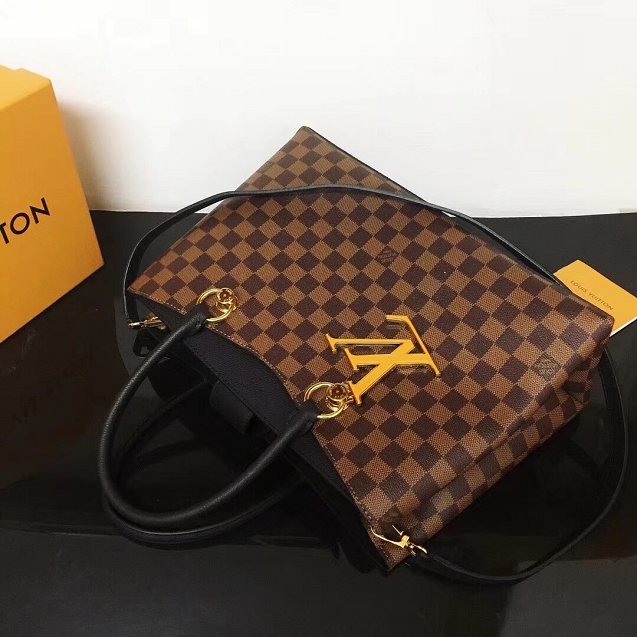 2019 louis vuitton original damier riverside tote bag n40050 black 