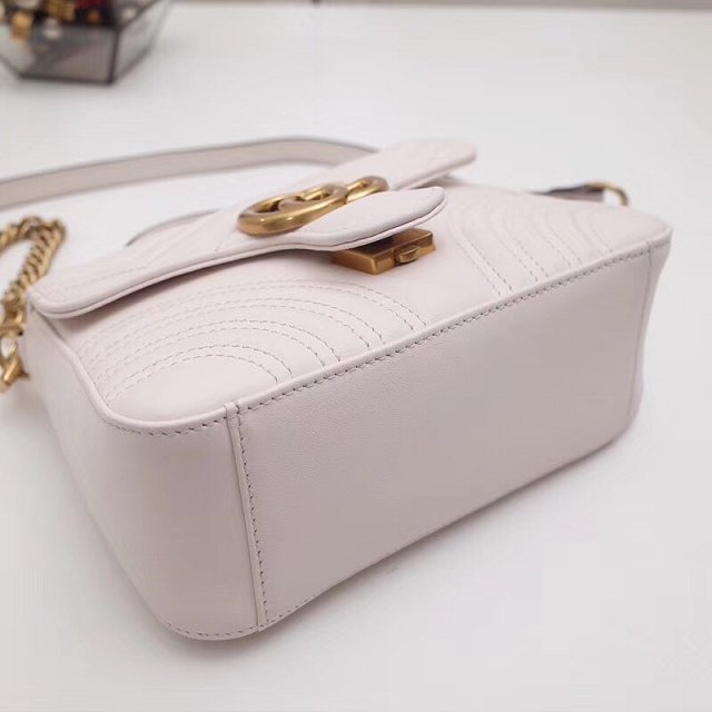 2019 GG marmont original calfskin mini top handle bag 547260 white