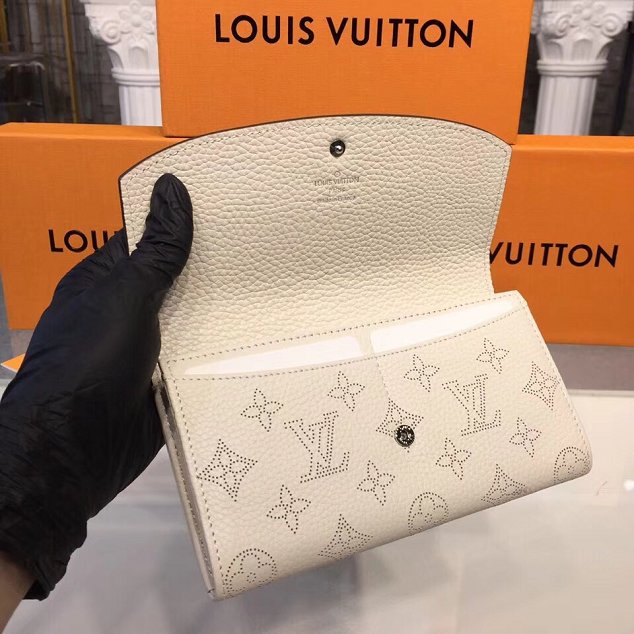 Louis vuitton original mahina leather iris wallet M60177 white