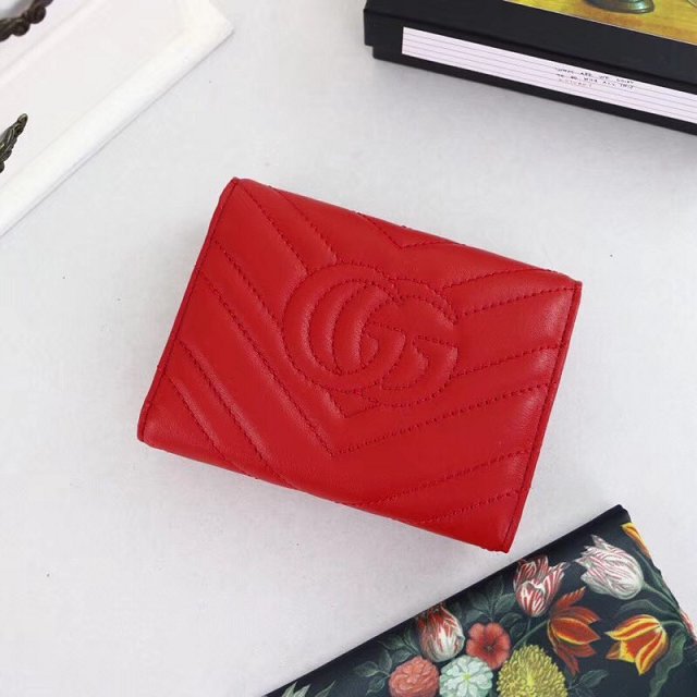 GG original calfskin marmont matelasse wallet 474802 red