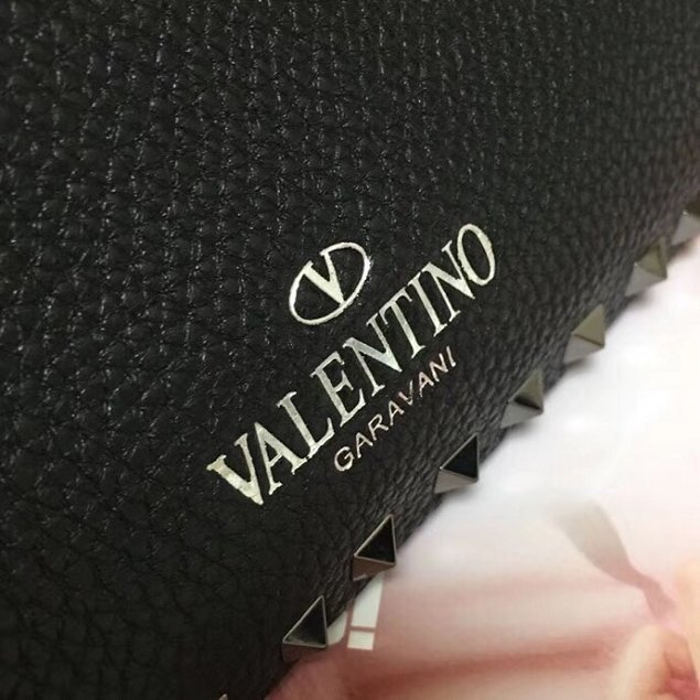 Valentino original calfskin rockstud small hobo bag 0940 black
