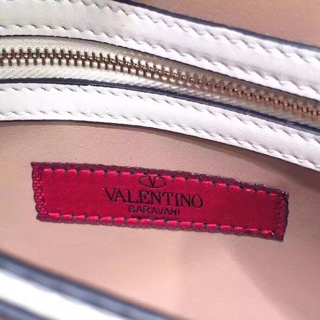 Valentino original calfskin rockstud clutch 0399 white