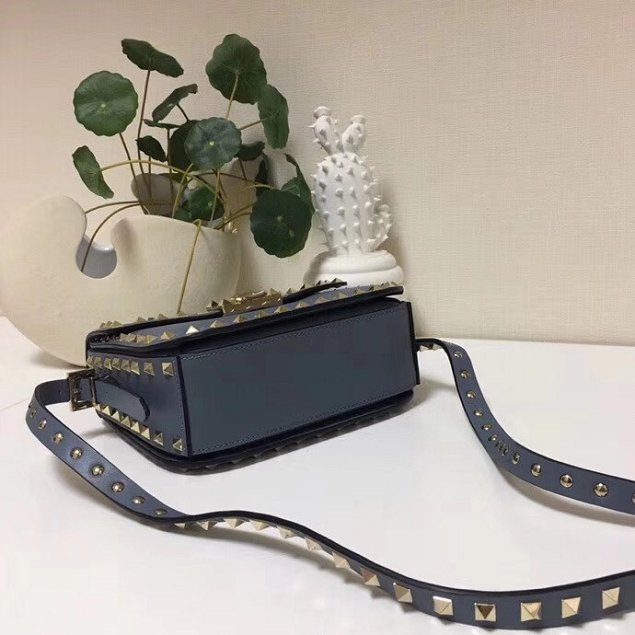 Valentino original calfskin rockstud mini shoulder bag 0124 light blue 