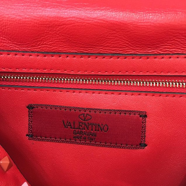 Valentino original lambskin multi-rockstud medium chain bag 0122 red