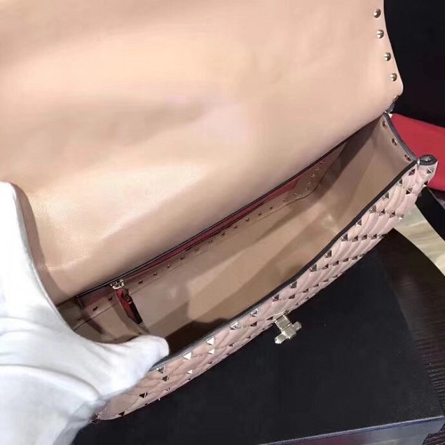 Valentino original lambskin rockstud large chain bag 0121 pink