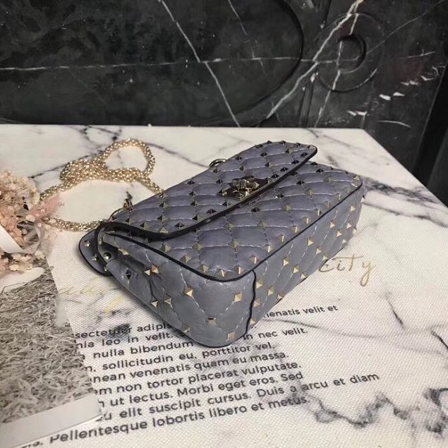 Valentino original lambskin rockstud small chain bag 0123 grey