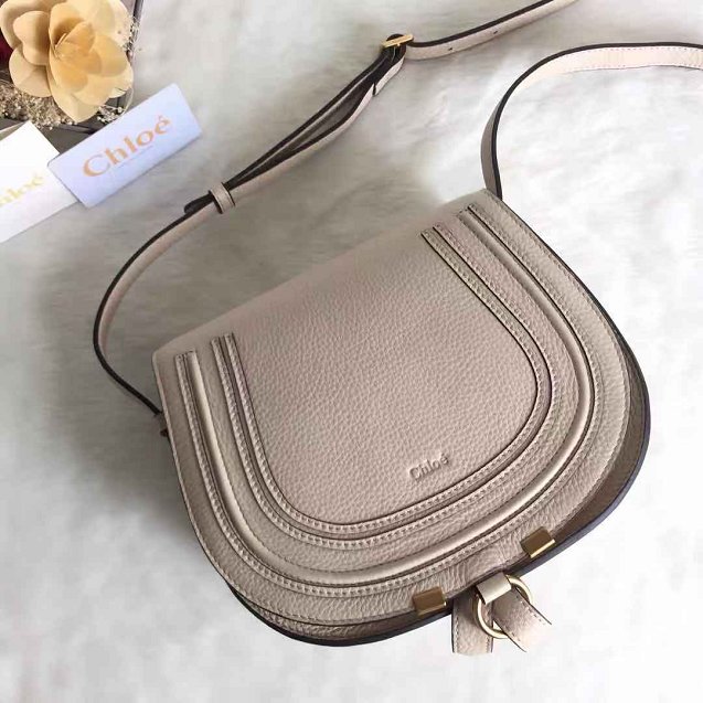 Chloe original calfskin large marcie crossbody saddle bag 2019 beige