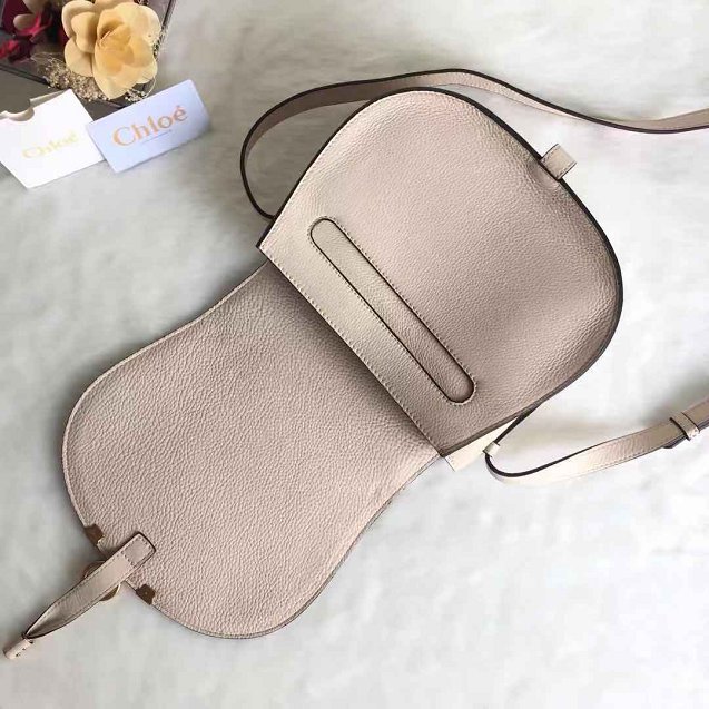 Chloe original calfskin large marcie crossbody saddle bag 2019 beige