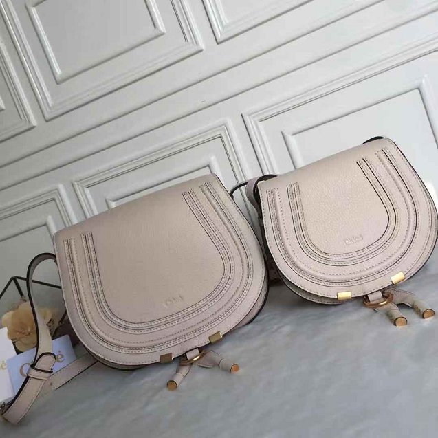 Chloe original calfskin large marcie crossbody saddle bag 2019 beige