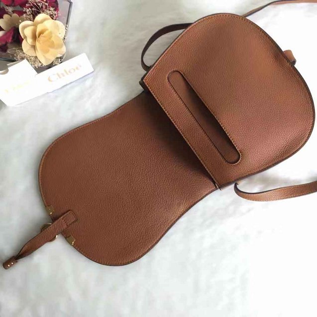 Chloe original calfskin marcie crossbody saddle bag 2000 brown