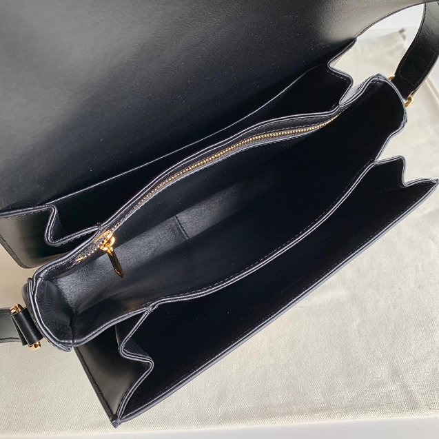 2019 Celine original calfskin large triomphe bag 187353 black