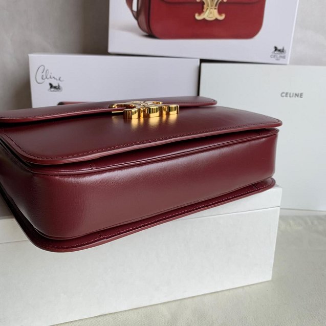 2019 Celine original calfskin large triomphe bag 187353 bordeaux