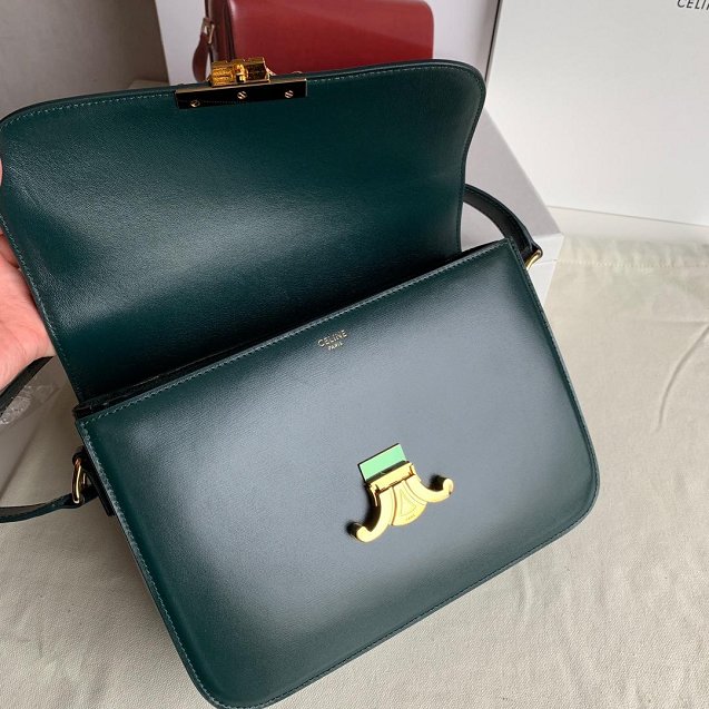 2019 Celine original calfskin large triomphe bag 187353 green