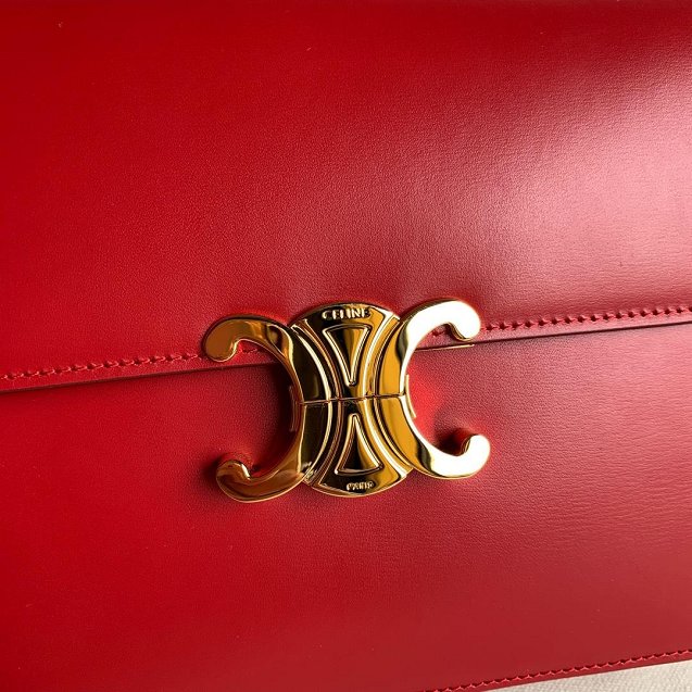 2019 Celine original calfskin large triomphe bag 187353 red