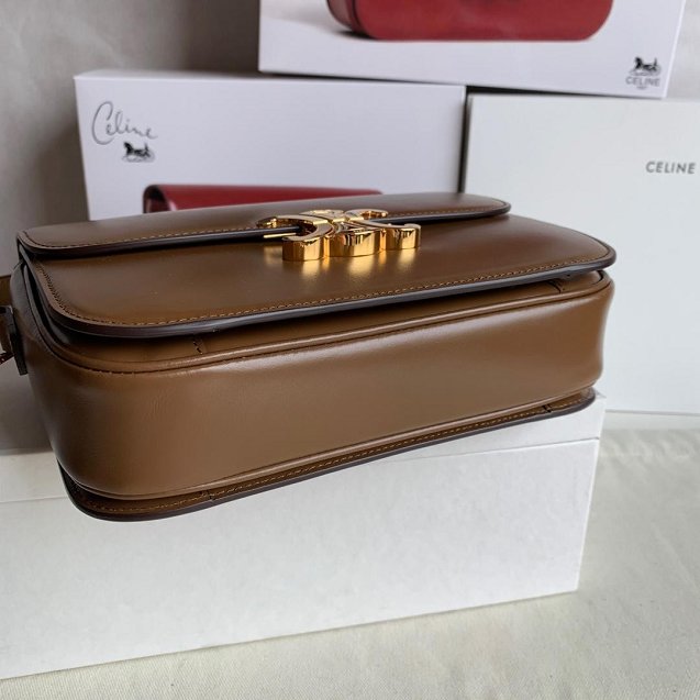 2019 Celine original calfskin medium triomphe bag 187363 caramel