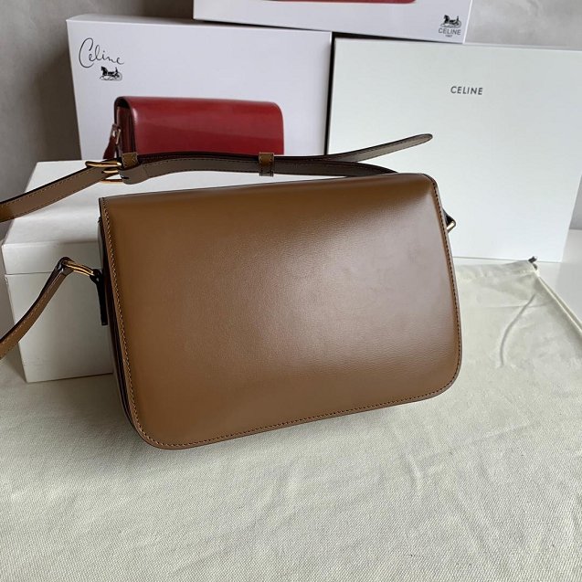 2019 Celine original calfskin medium triomphe bag 187363 caramel