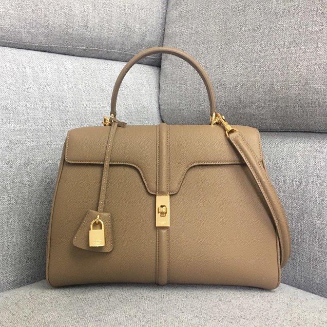 celine original grained calfskin medium 16 bag 187373 apricot