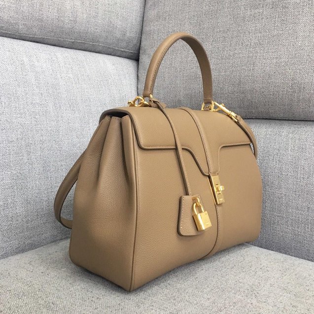 celine original grained calfskin medium 16 bag 187373 apricot