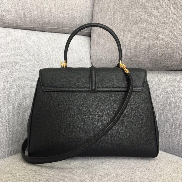 celine original grained calfskin medium 16 bag 187373 black