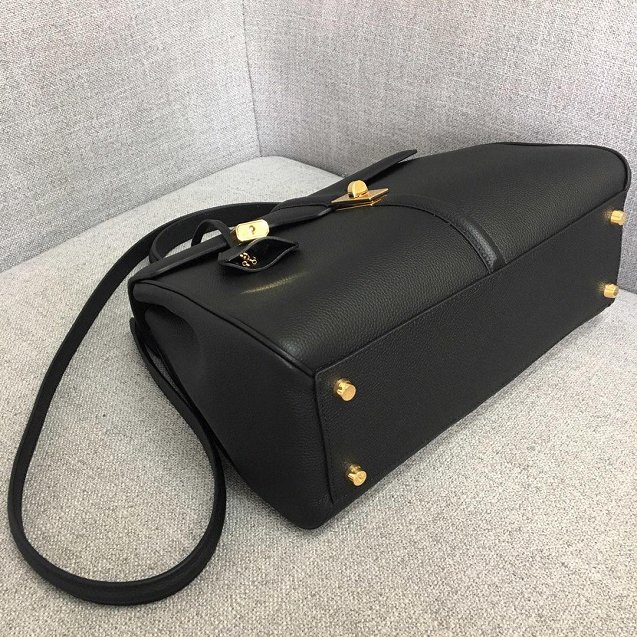 celine original grained calfskin medium 16 bag 187373 black