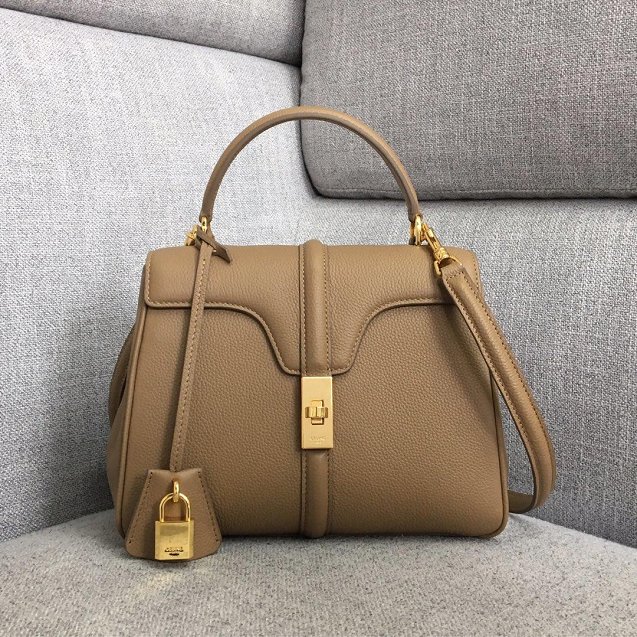 celine original grained calfskin small 16 bag 188003 apricot