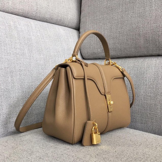 celine original grained calfskin small 16 bag 188003 apricot