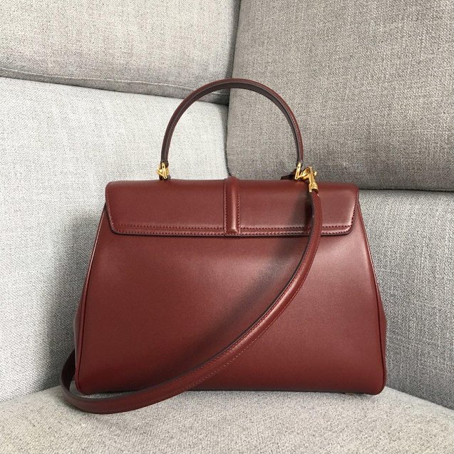 celine original smooth calfskin medium 16 bag 187373 bordeaux