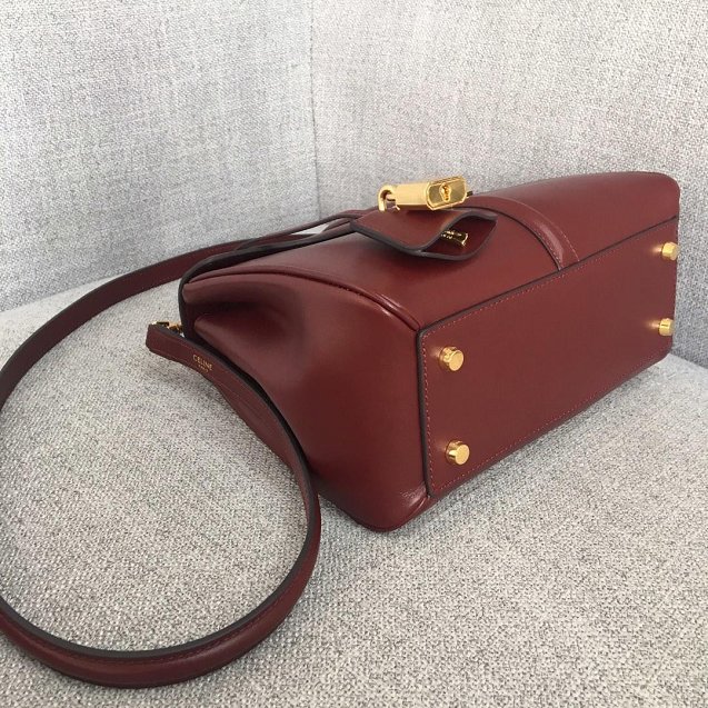 celine original smooth calfskin small 16 bag 188003 bordeaux