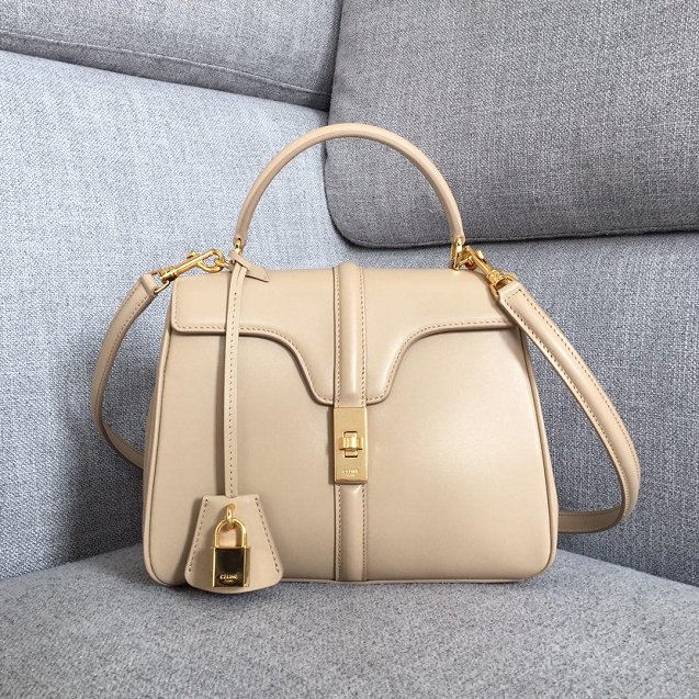 celine original smooth calfskin small 16 bag 188003 nude