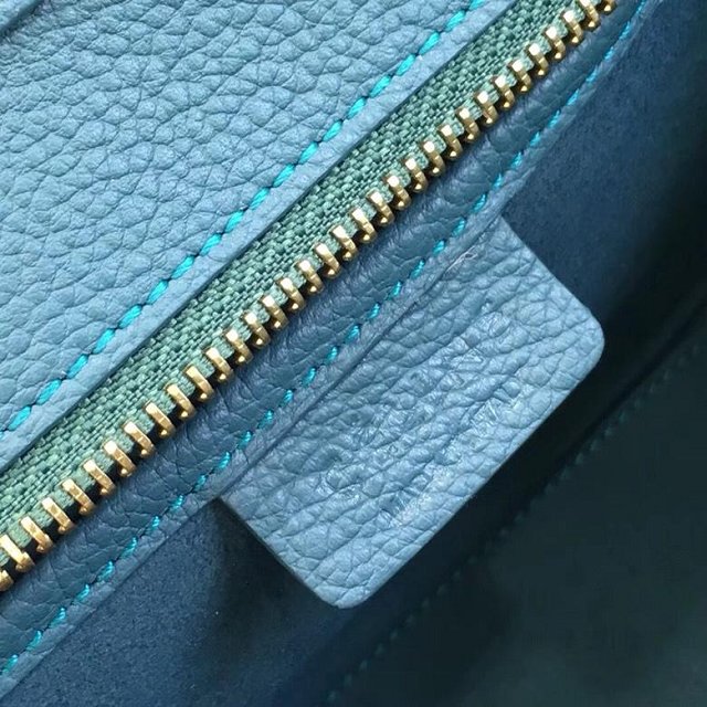 Celine original grained calfskin nano luggage bag 189243 peacock blue