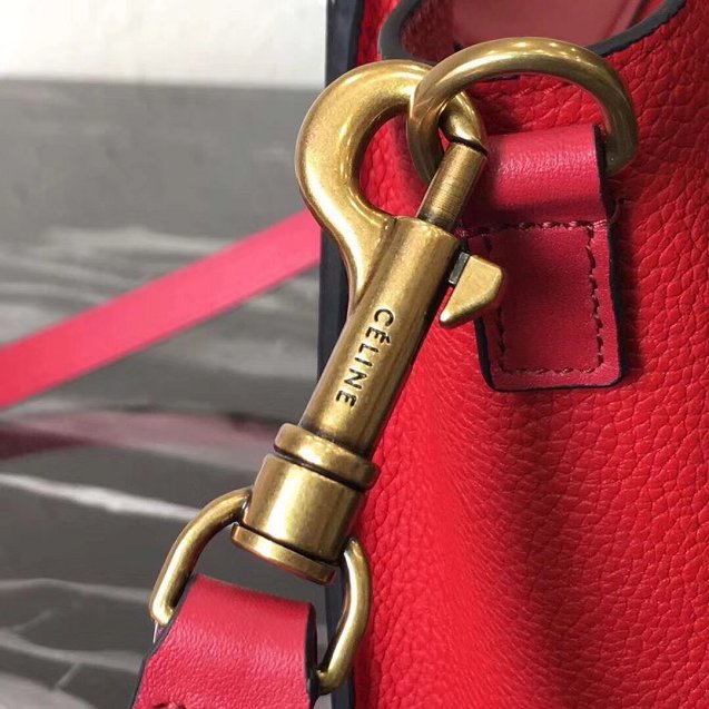Celine original grained&smooth calfskin nano luggage bag 189243 red
