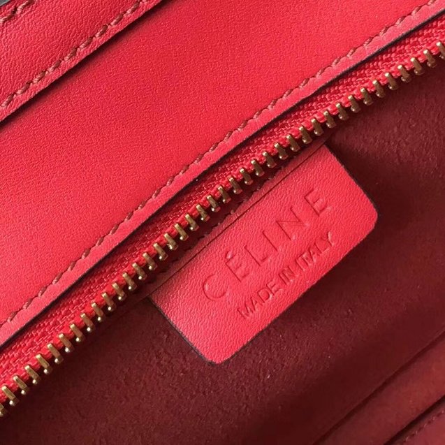 Celine original grained&smooth calfskin nano luggage bag 189243 red