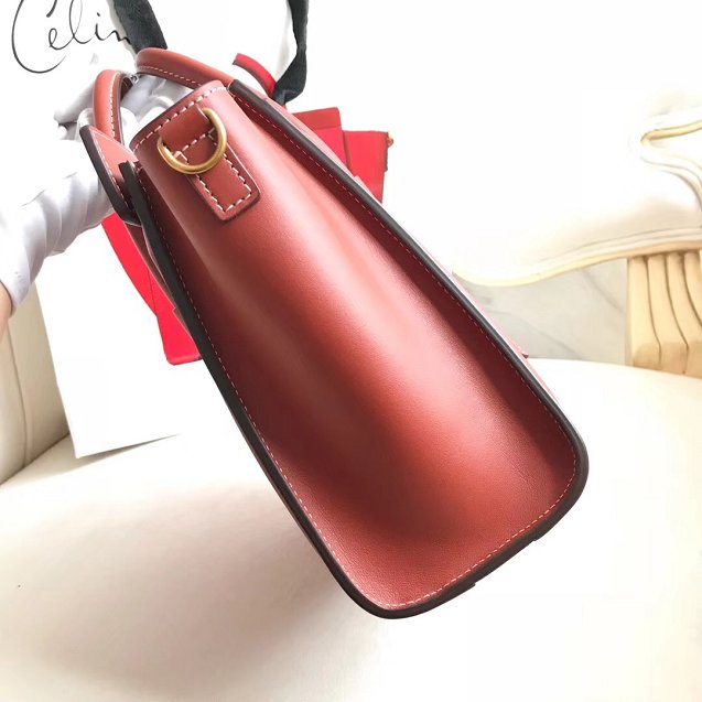 Celine original smooth calfskin nano luggage bag 189243 caramel