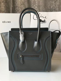 Celine original smooth calfskin micro luggage handbag 189793 olive