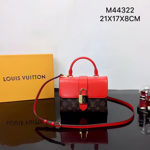 Louis vuitton original calfskin&monogram locky bb M44322 red