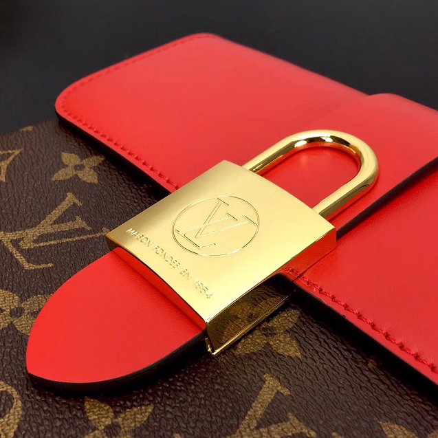 Louis vuitton original calfskin&monogram locky bb M44322 red