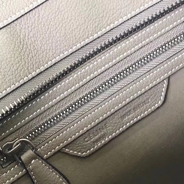Celine original grained calfskin micro luggage handbag 189793 grey