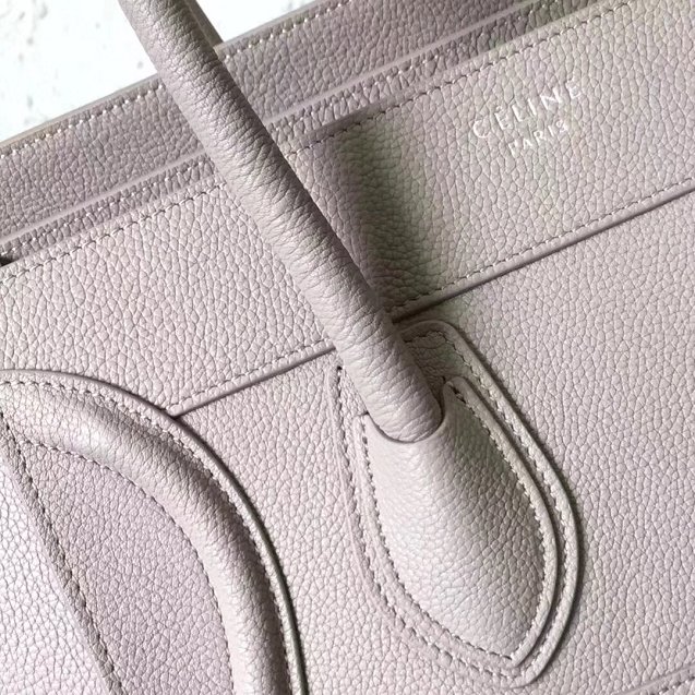 Celine original grained calfskin micro luggage handbag 189793 light grey