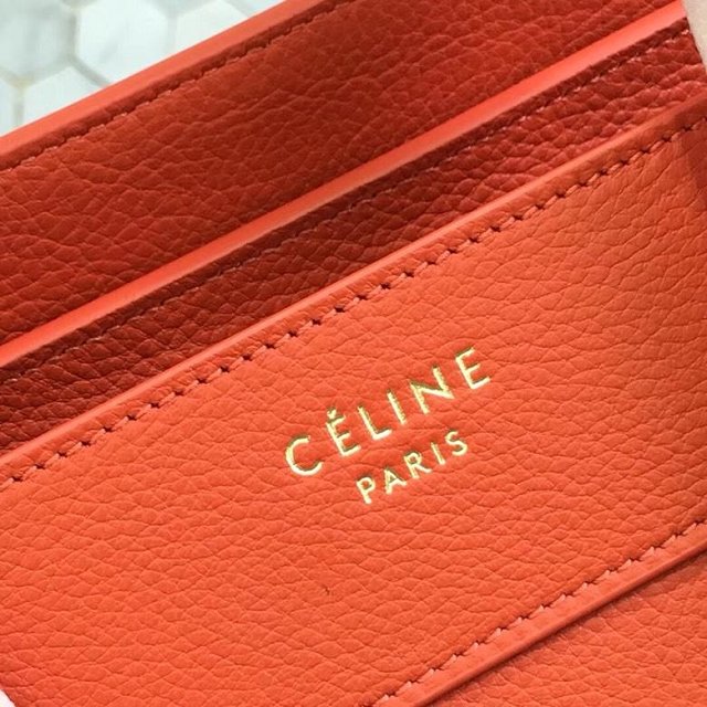 Celine original grained calfskin micro luggage handbag 189793 orange