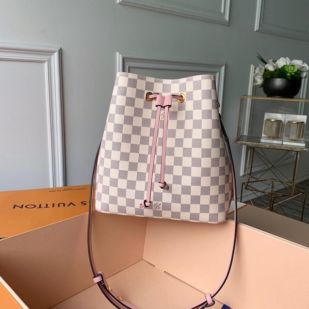 2018 louis vuitton original damier azur neonoe bag n43569 pink