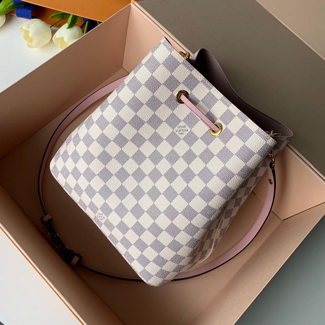 2018 louis vuitton original damier azur neonoe bag n43569 pink