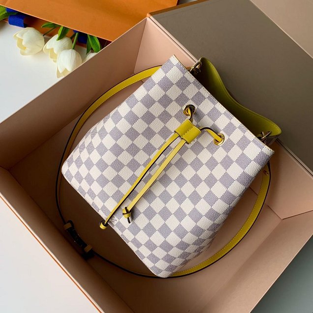 2018 louis vuitton original damier azur neonoe bag n43569 yellow