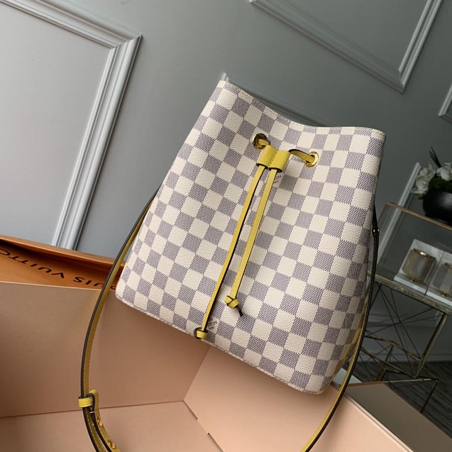 2018 louis vuitton original damier azur neonoe bag n43569 yellow