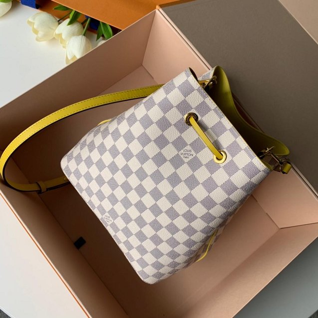 2018 louis vuitton original damier azur neonoe bag n43569 yellow